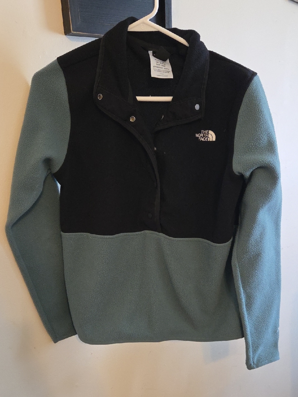 The North Face Two-Tone Snap Pullover - Black & Teal